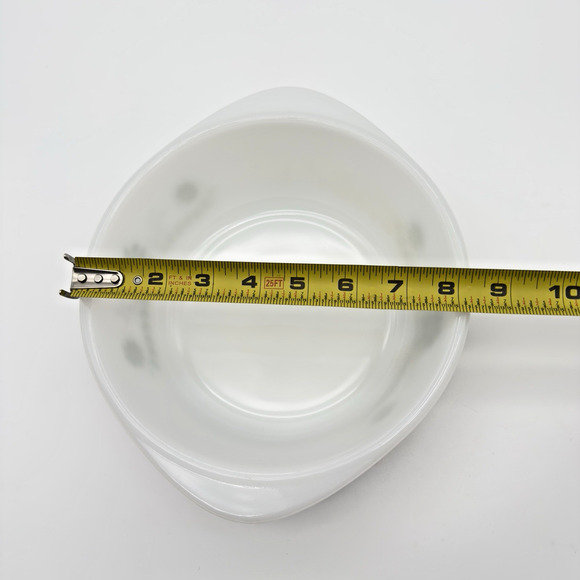 Glasbake Casserole Serving Dish Green Daisy Milk Glass No Lid Vintage 1.5 qt - Picture 6 of 8